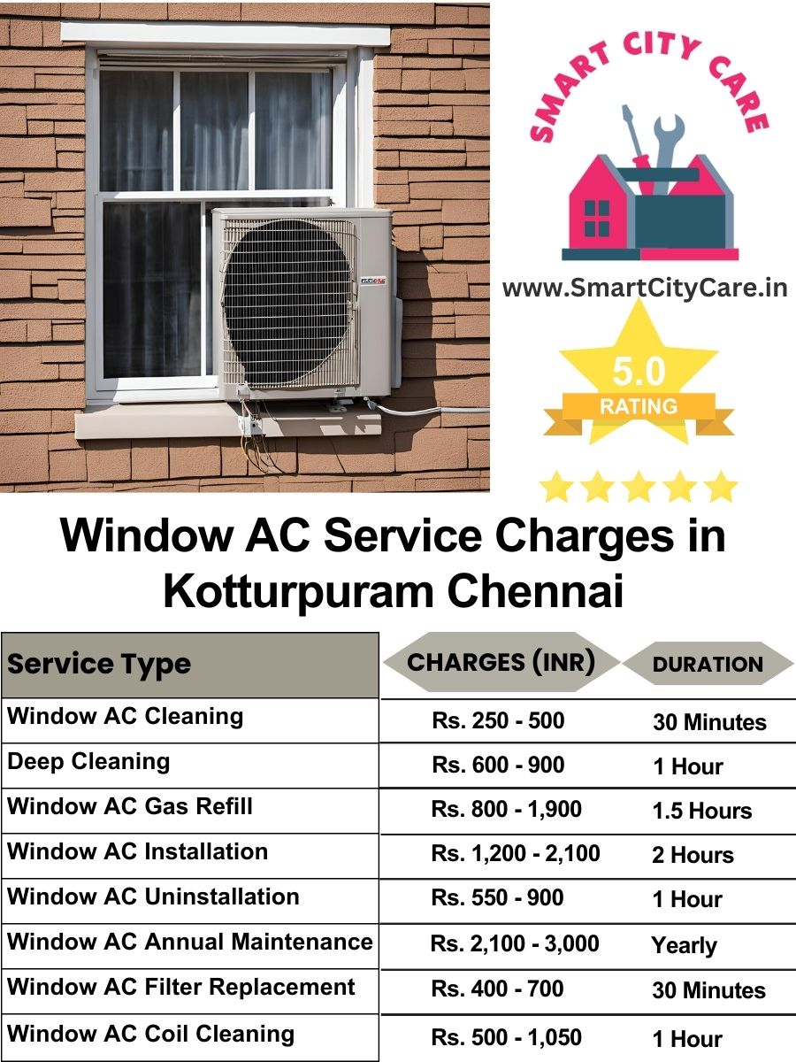 Window AC Service Charges list in  Kotturpuram, Chennai