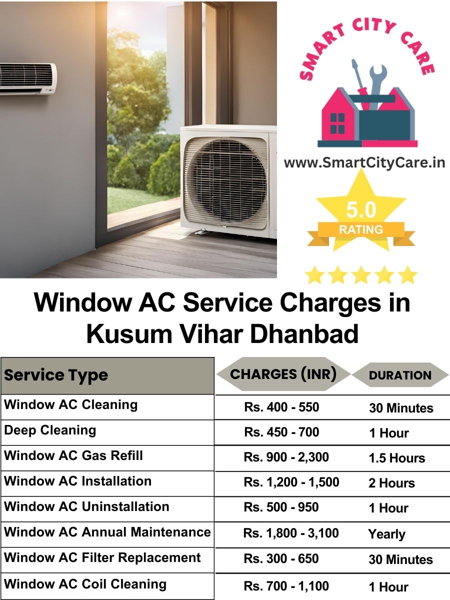 Window AC Service Charges list in  Kusum Vihar, Dhanbad