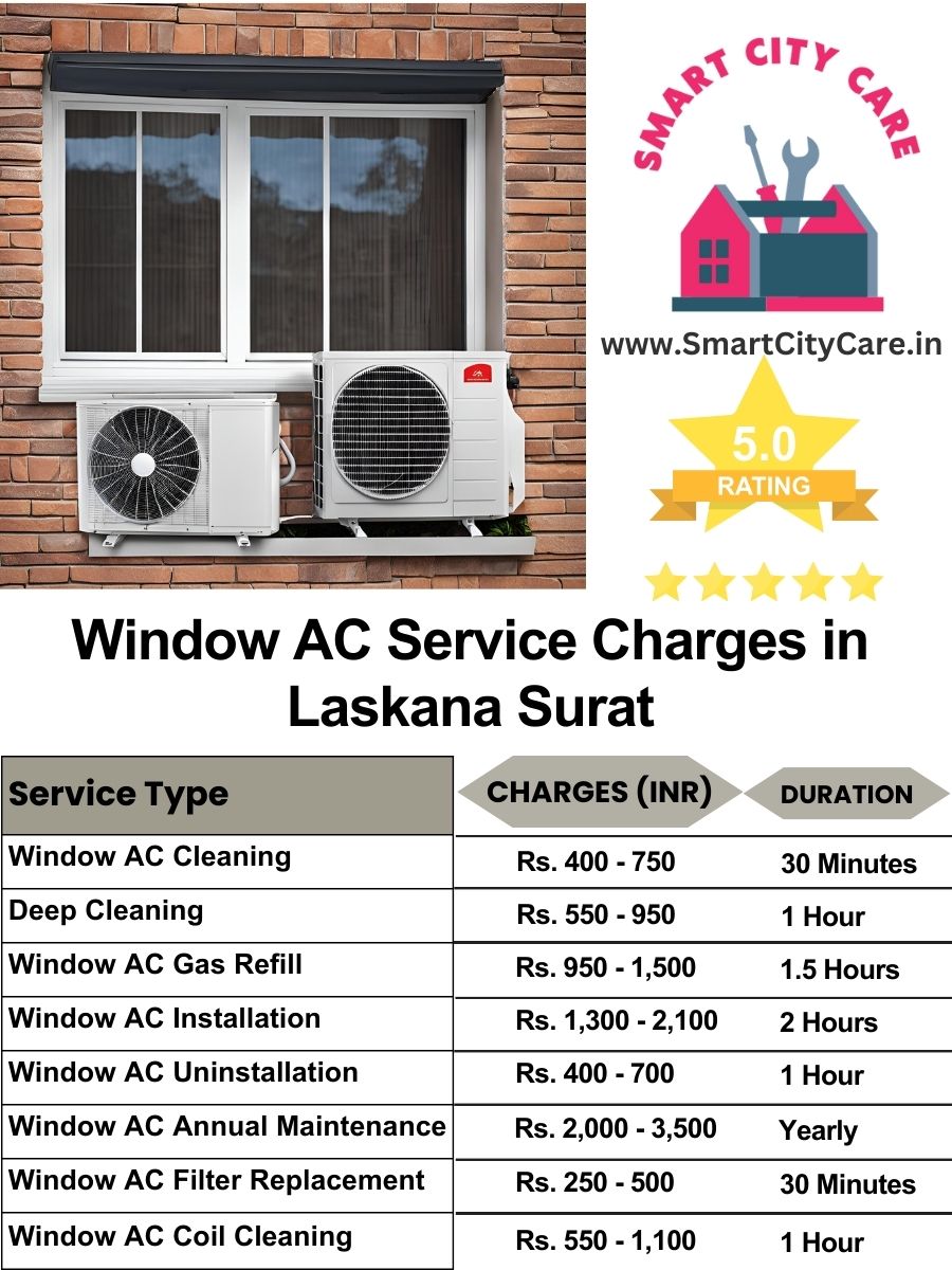 Window AC Service Charges list in  Laskana, Surat