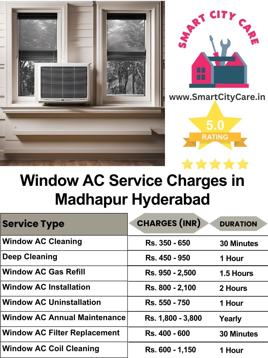 Window AC Service Charges list in  Madhapur, Hyderabad
