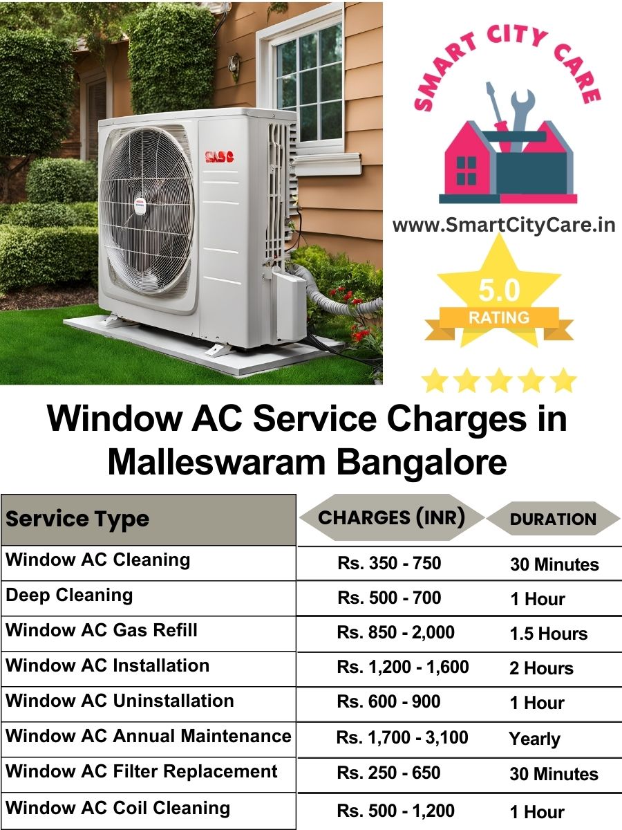 Window AC Service Charges list in  Malleswaram, Bangalore