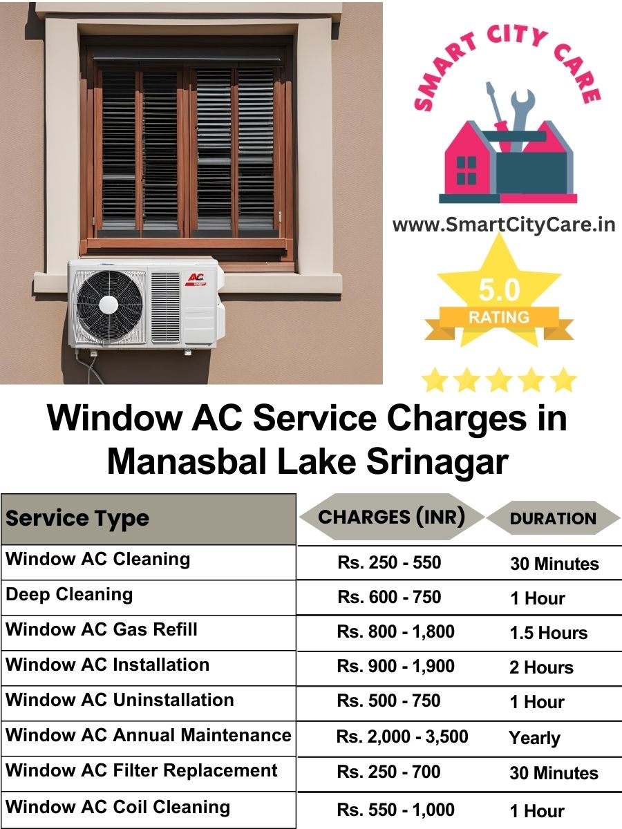 Window AC Service Charges list in  Manasbal Lake, Srinagar