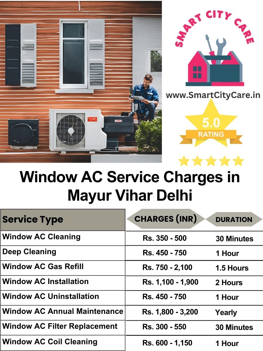 Window AC Service Charges list in  Mayur Vihar, Delhi