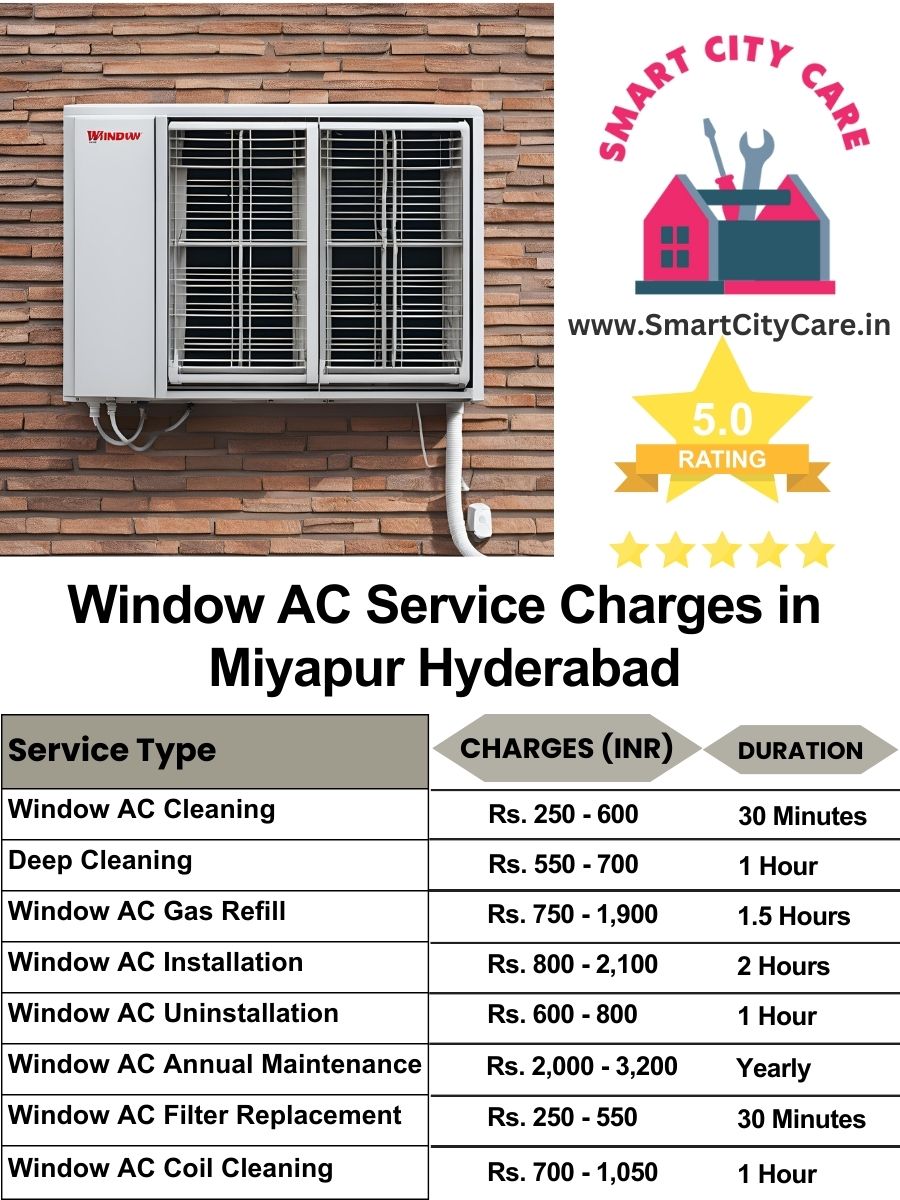Window AC Service Charges list in  Miyapur, Hyderabad