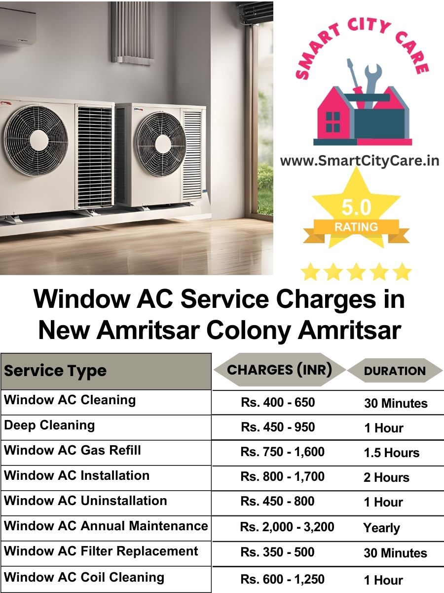 Window AC Service Charges list in  New Amritsar Colony, Amritsar