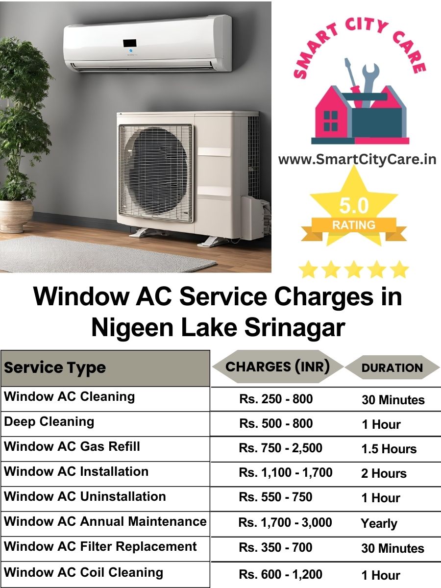 Window AC Service Charges list in  Nigeen Lake, Srinagar