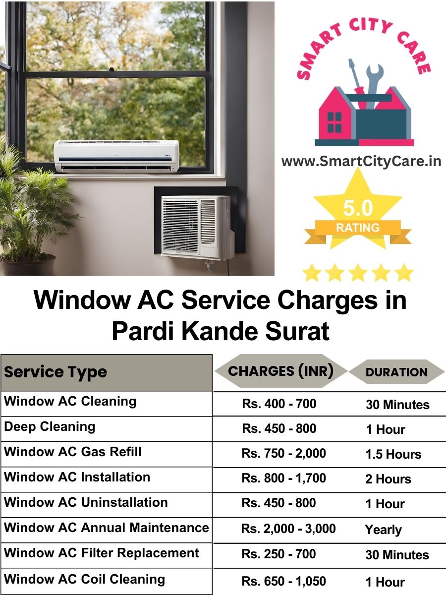 Window AC Service Charges list in  Pardi Kande, Surat