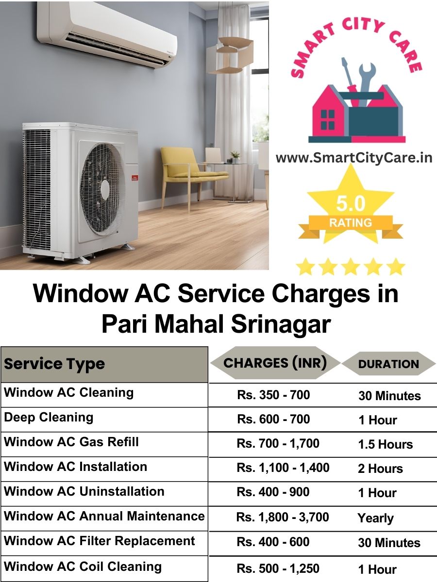 Window AC Service Charges list in  Pari Mahal, Srinagar