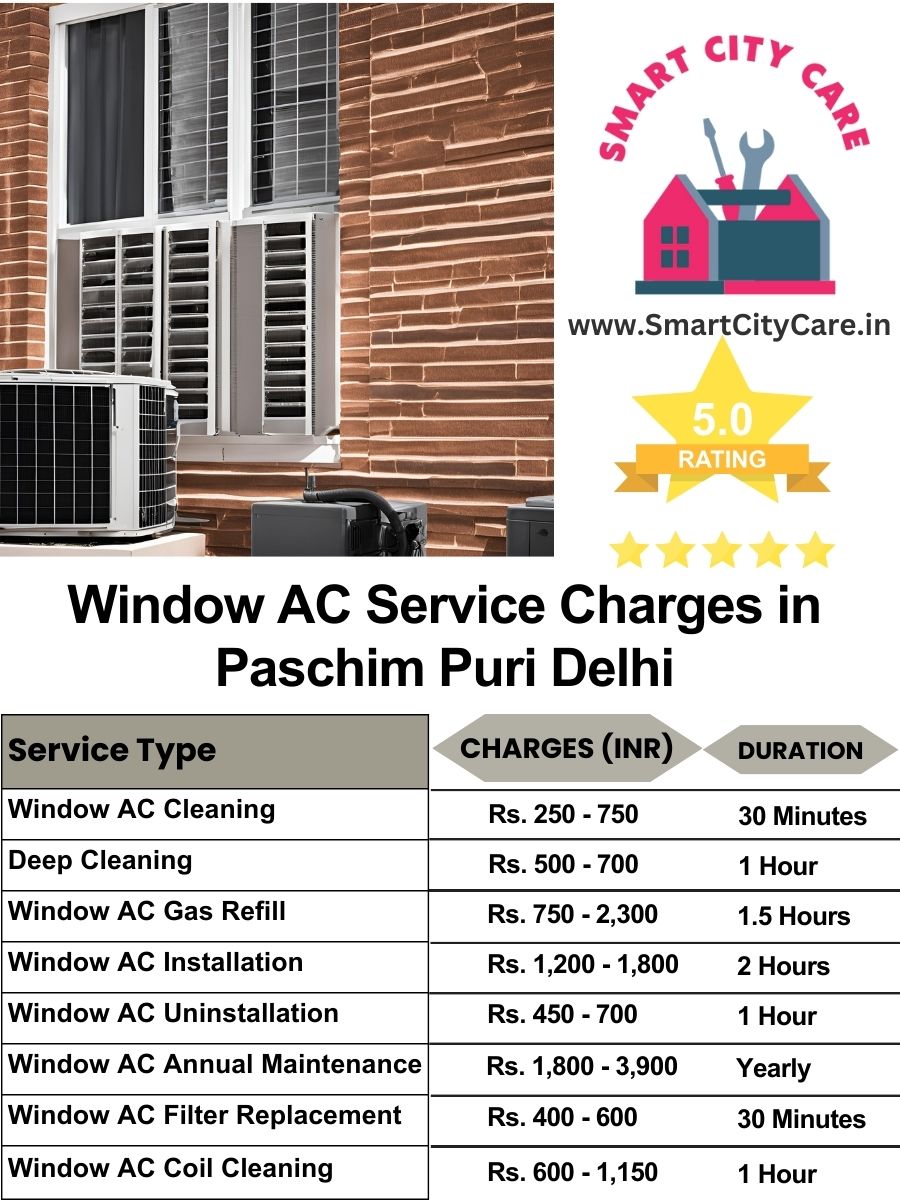 Window AC Service Charges list in  Paschim Puri, Delhi