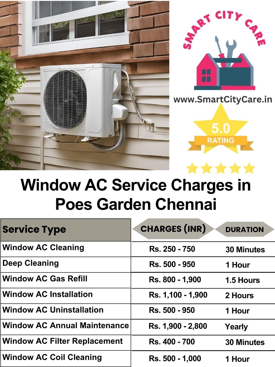 Window AC Service Charges list in  Poes Garden, Chennai