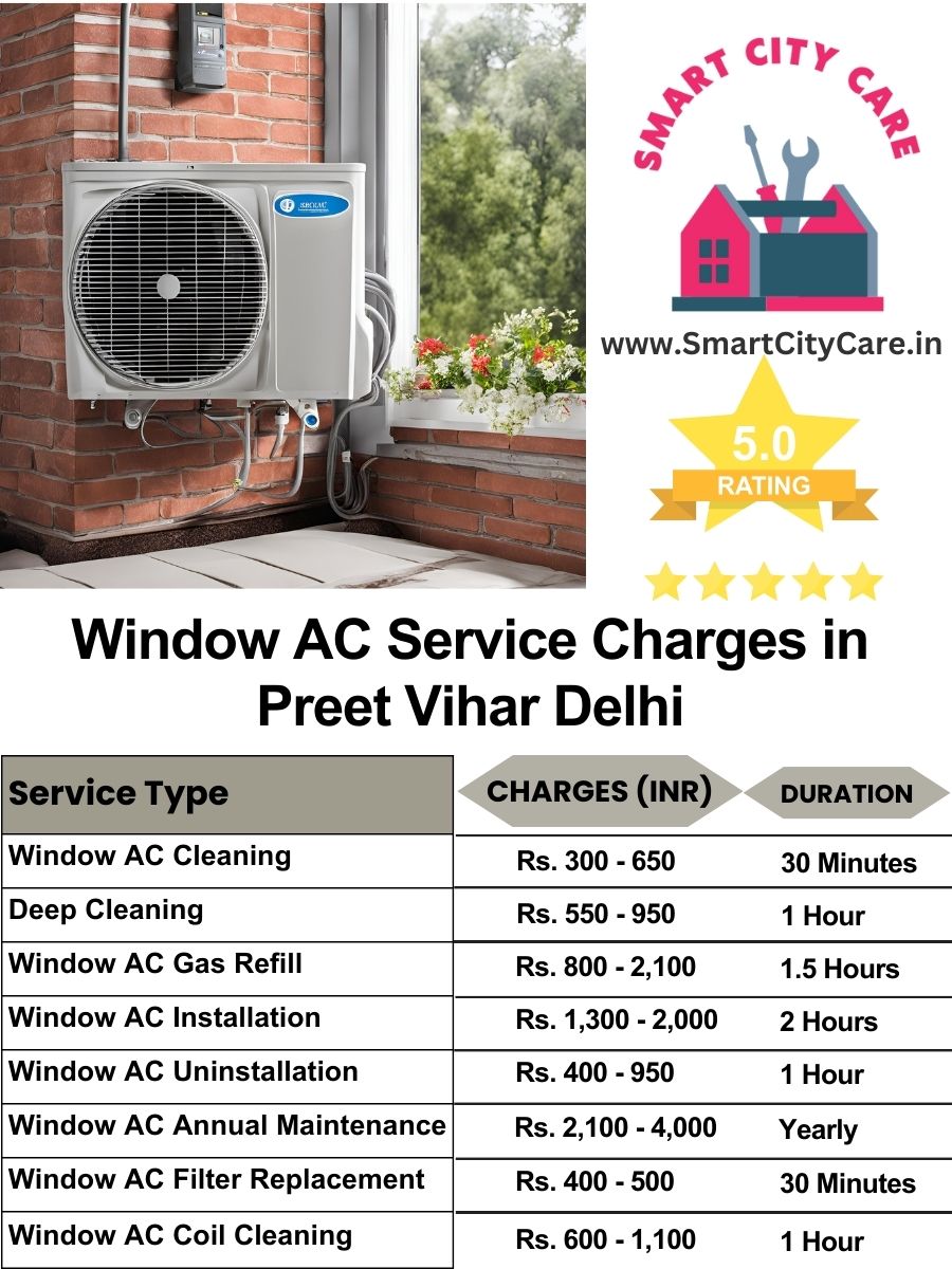 Window AC Service Charges list in  Preet Vihar, Delhi