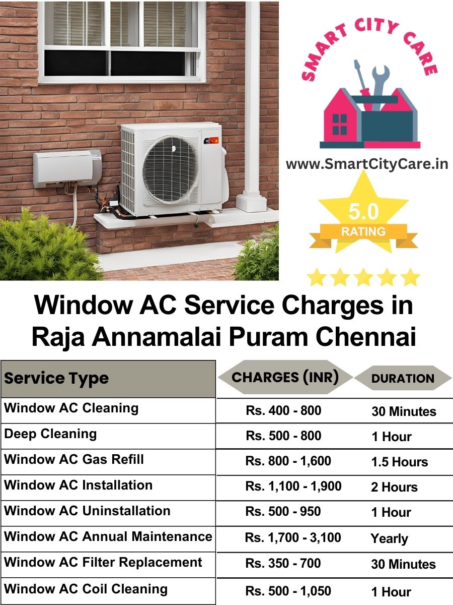 Window AC Service Charges list in  Raja Annamalai Puram, Chennai