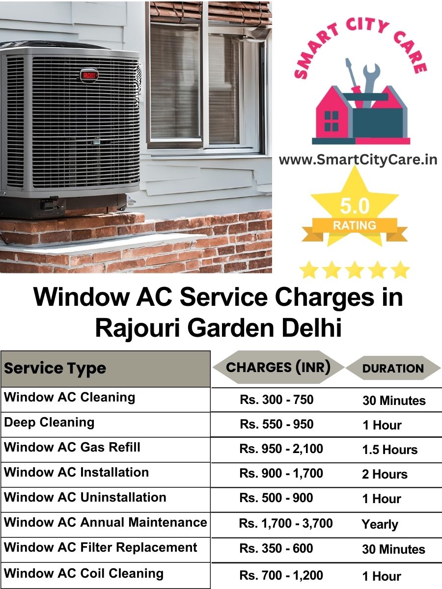 Window AC Service Charges list in  Rajouri Garden, Delhi