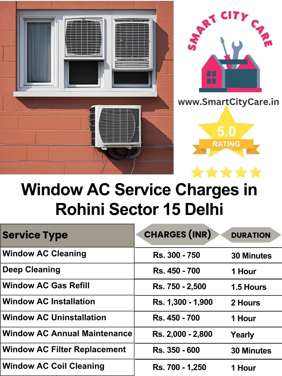 Window AC Service Charges list in  Rohini Sector 15, Delhi