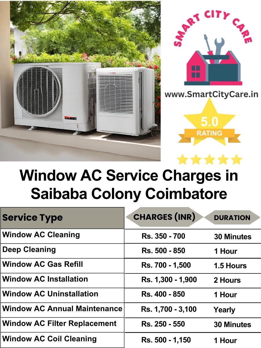 Window AC Service Charges list in  Saibaba Colony, Coimbatore