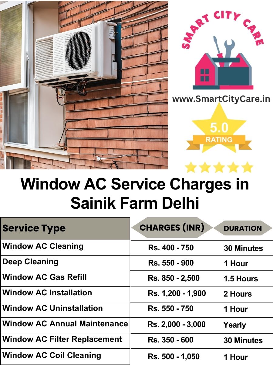 Window AC Service Charges list in  Sainik Farm, Delhi