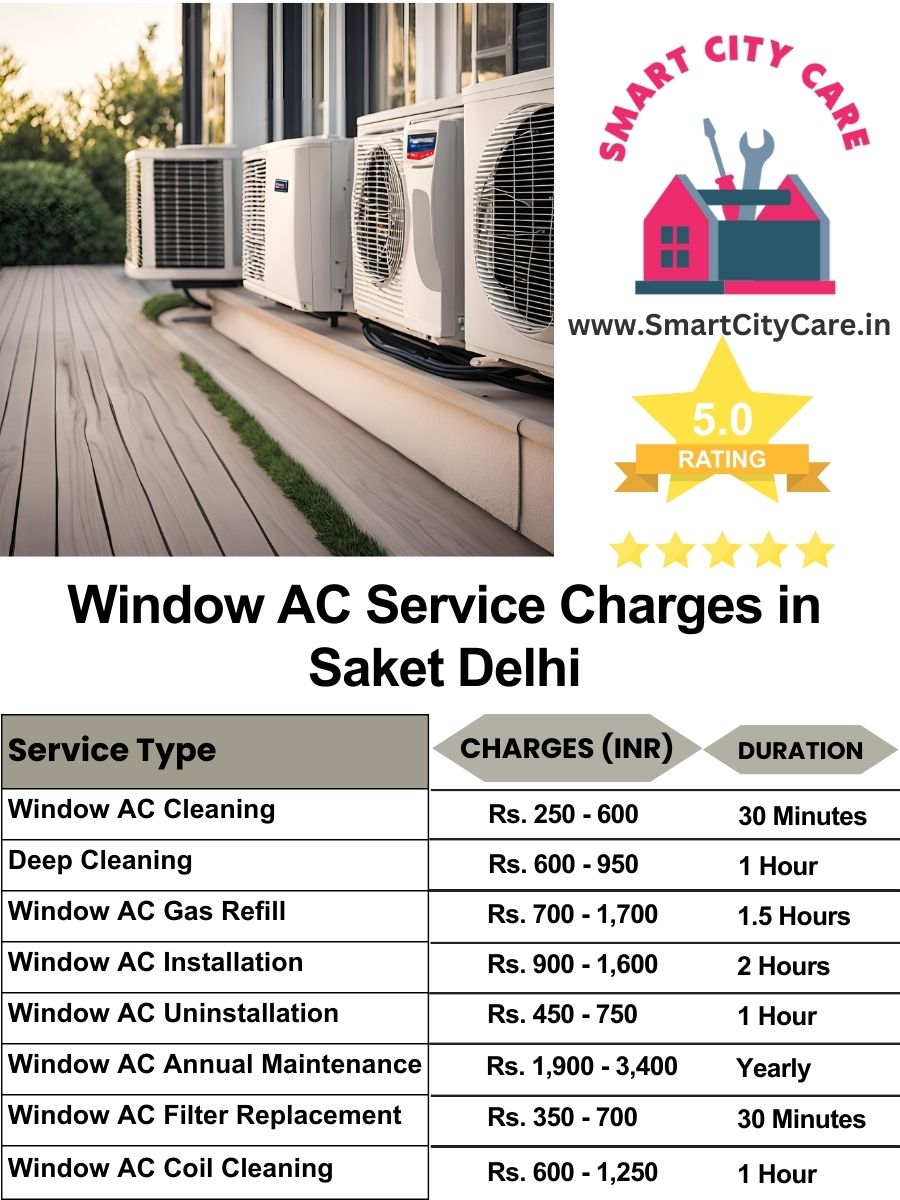 Window AC Service Charges list in  Saket, Delhi