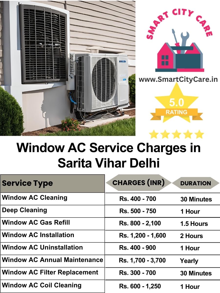 Window AC Service Charges list in  Sarita Vihar, Delhi