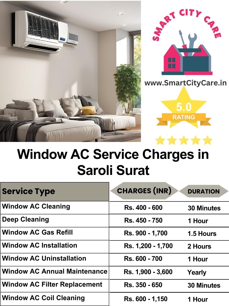 Window AC Service Charges list in  Saroli, Surat