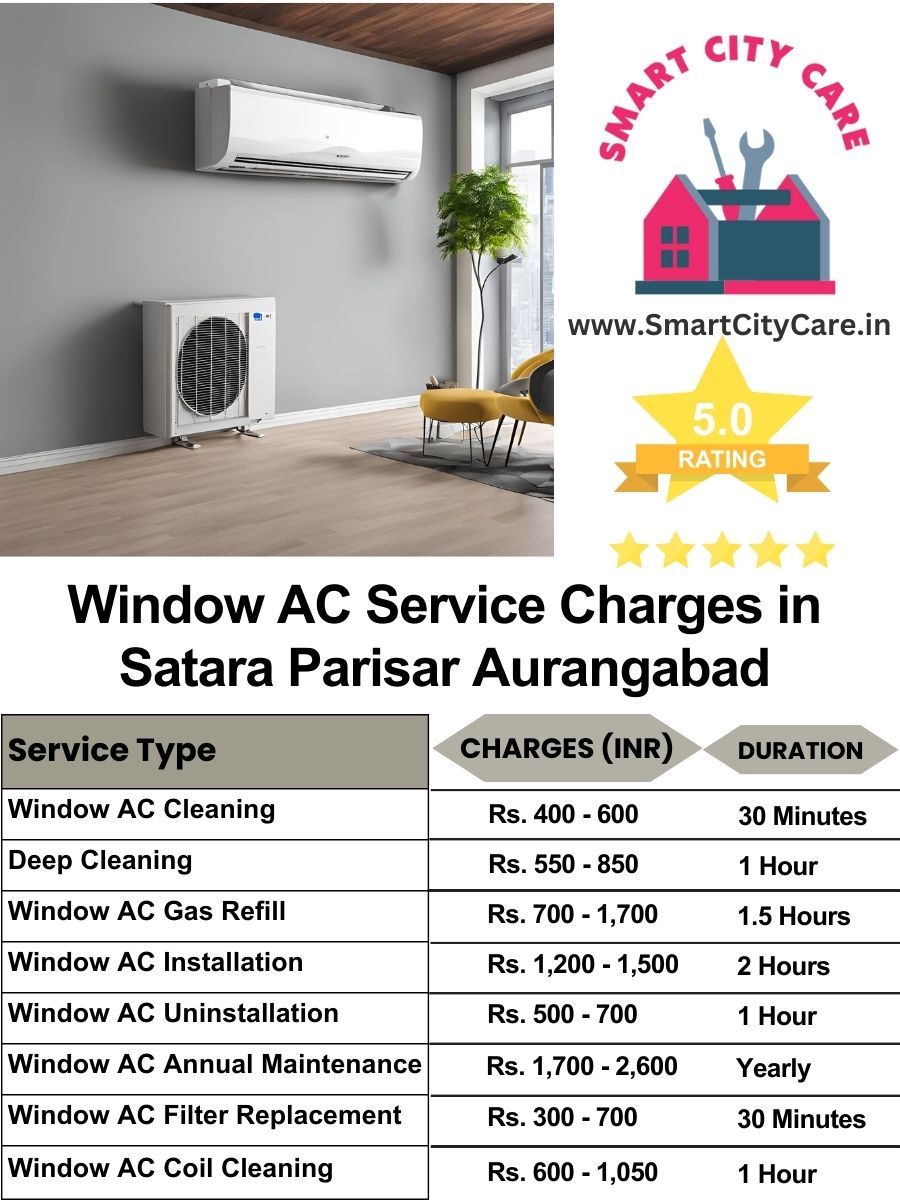 Window AC Service Charges list in Satara Parisar, Aurangabad