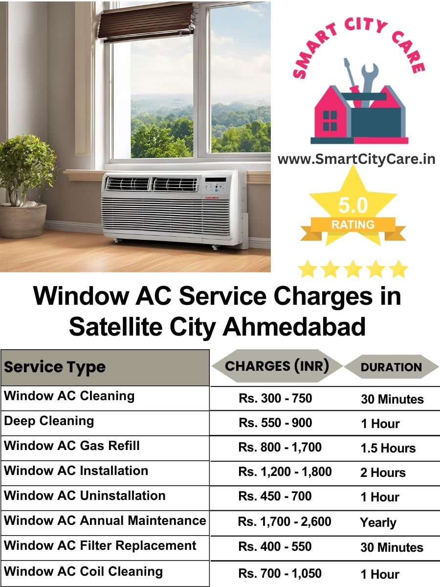 Window AC Service Charges in Satellite City, Ahmedabad