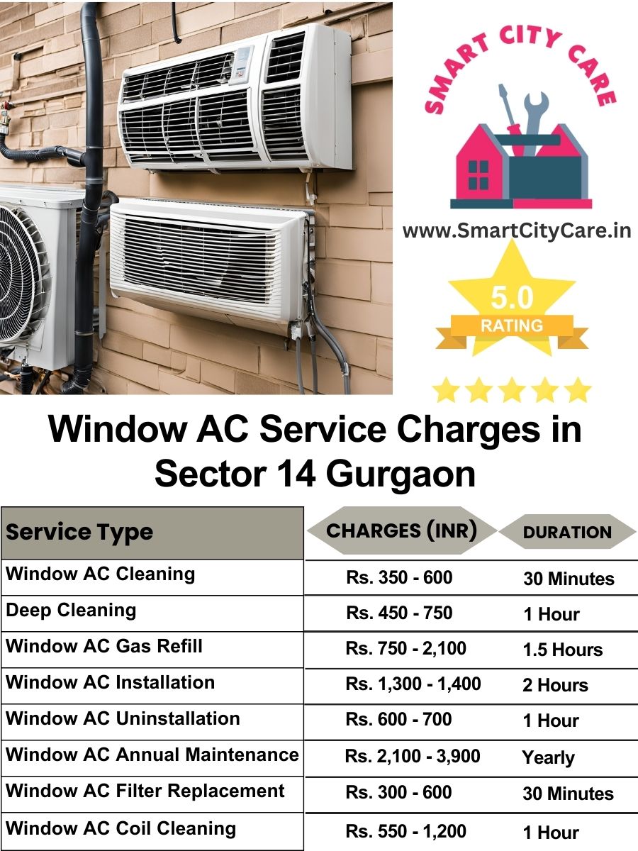 Window AC Service Charges list in Sector 14, Gurgaon