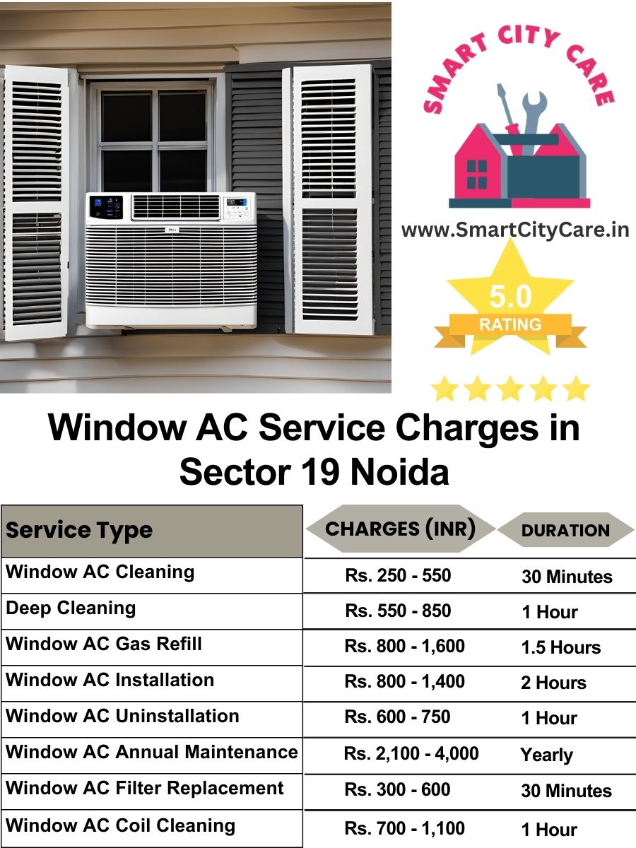 Window AC Service Charges list in  Sector 19, Noida