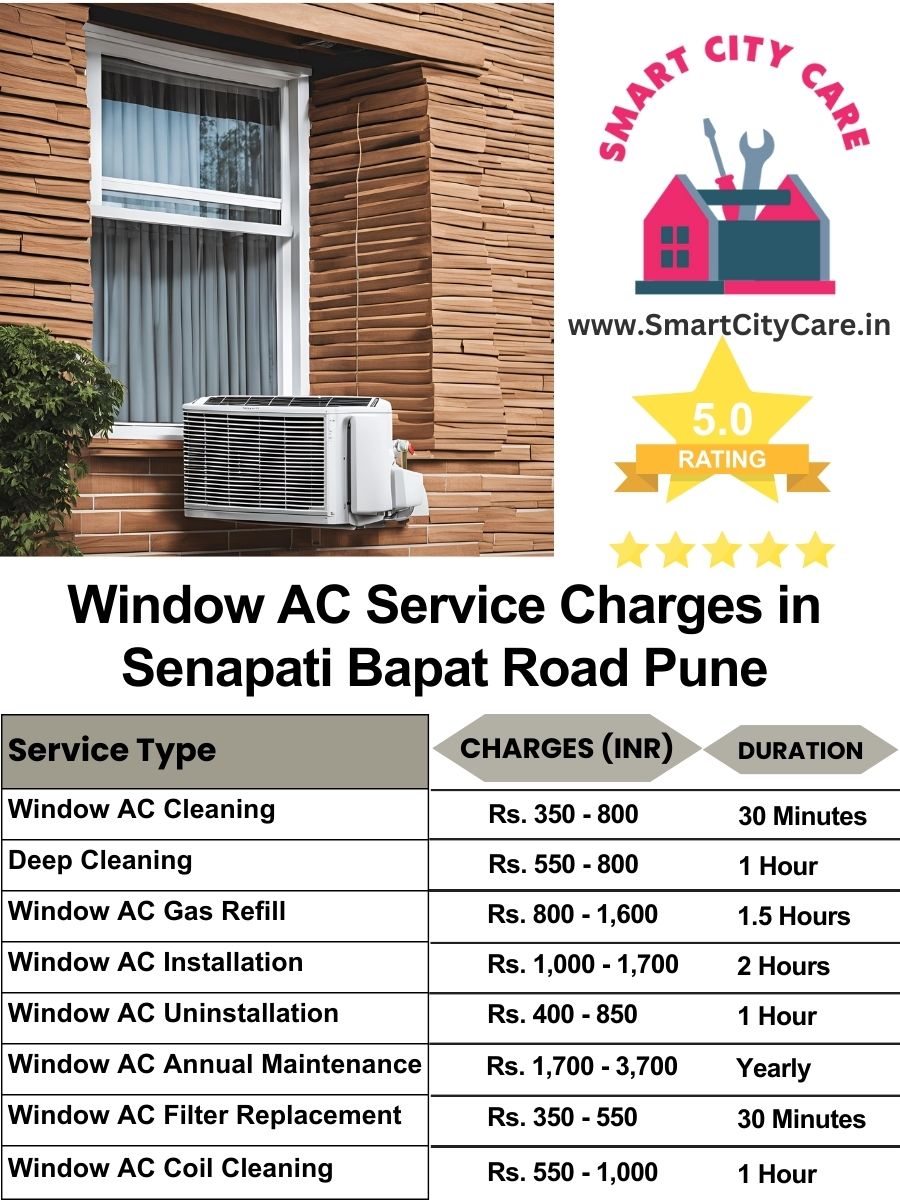 Window AC Service Charges list in Senapati Bapat Road, Pune