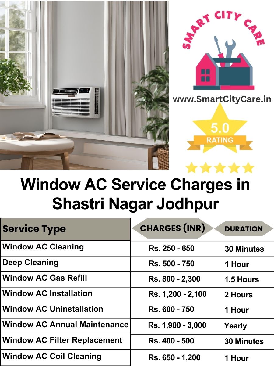 Window AC Service Charges list in Shastri Nagar, Jodhpur