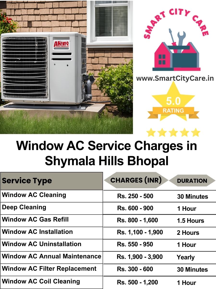 Window AC Service Charges list in Shymala Hills, Bhopal