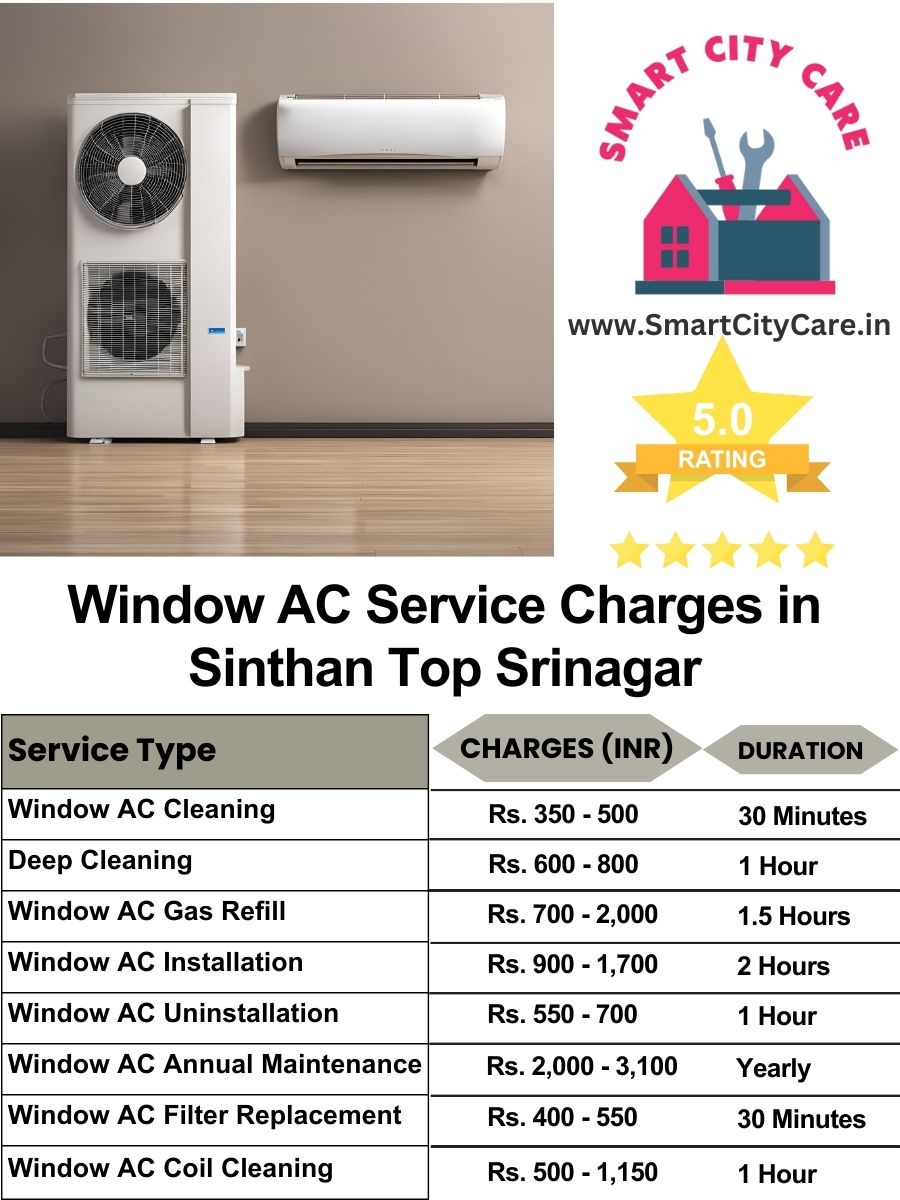 Window AC Service Charges list in  Sinthan Top, Srinagar