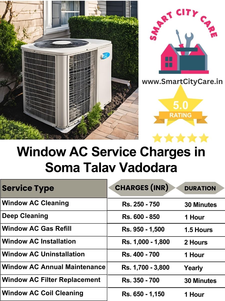 Window AC Service Charges list in  Soma Talav, Vadodara