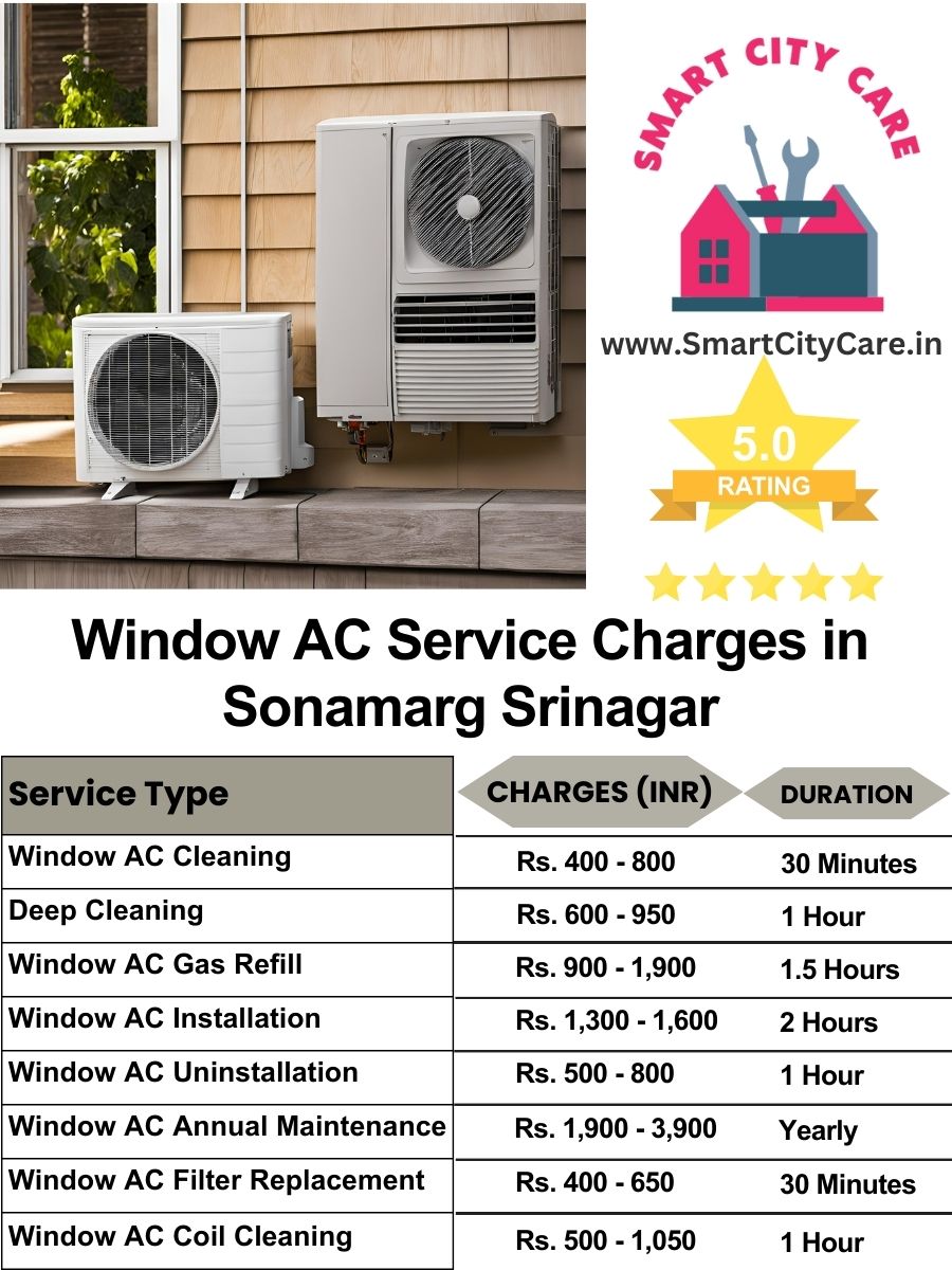 Window AC Service Charges list in  Sonamarg, Srinagar