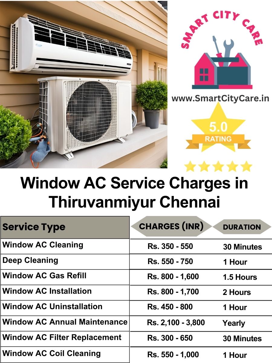 Window AC Service Charges list in  Thiruvanmiyur, Chennai