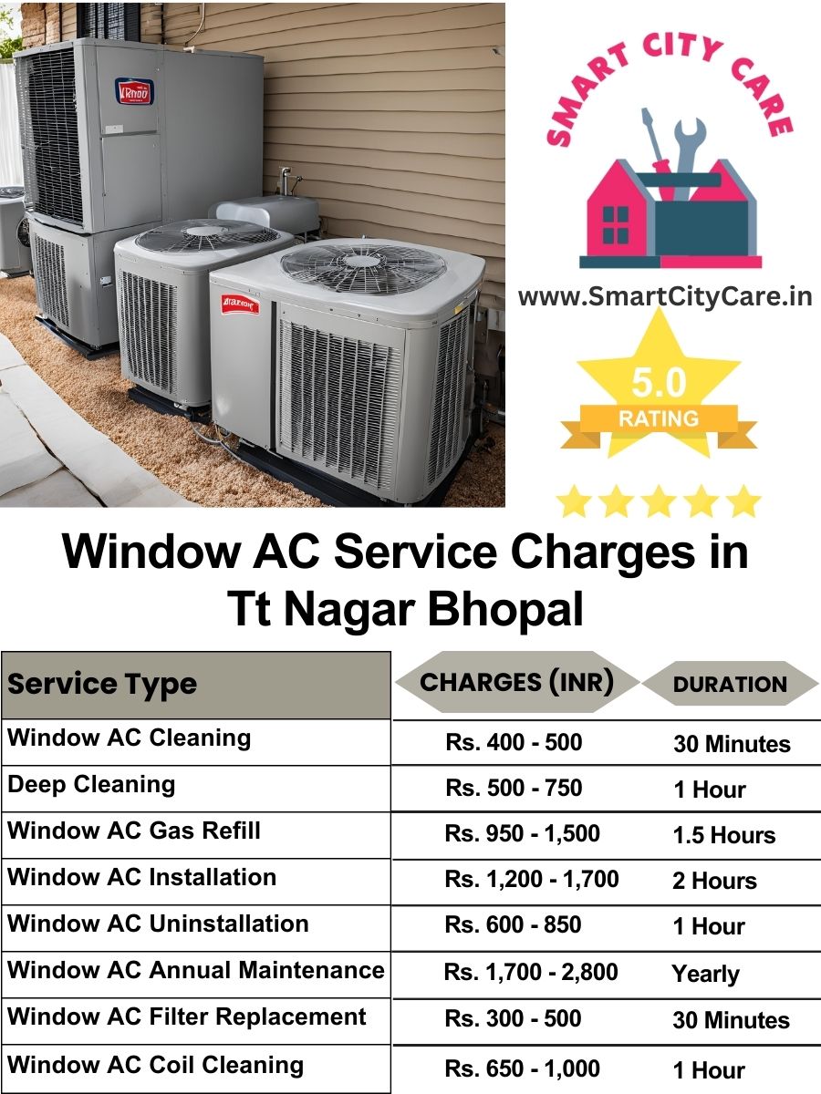 Window AC Service Charges list in TT Nagar, Bhopal