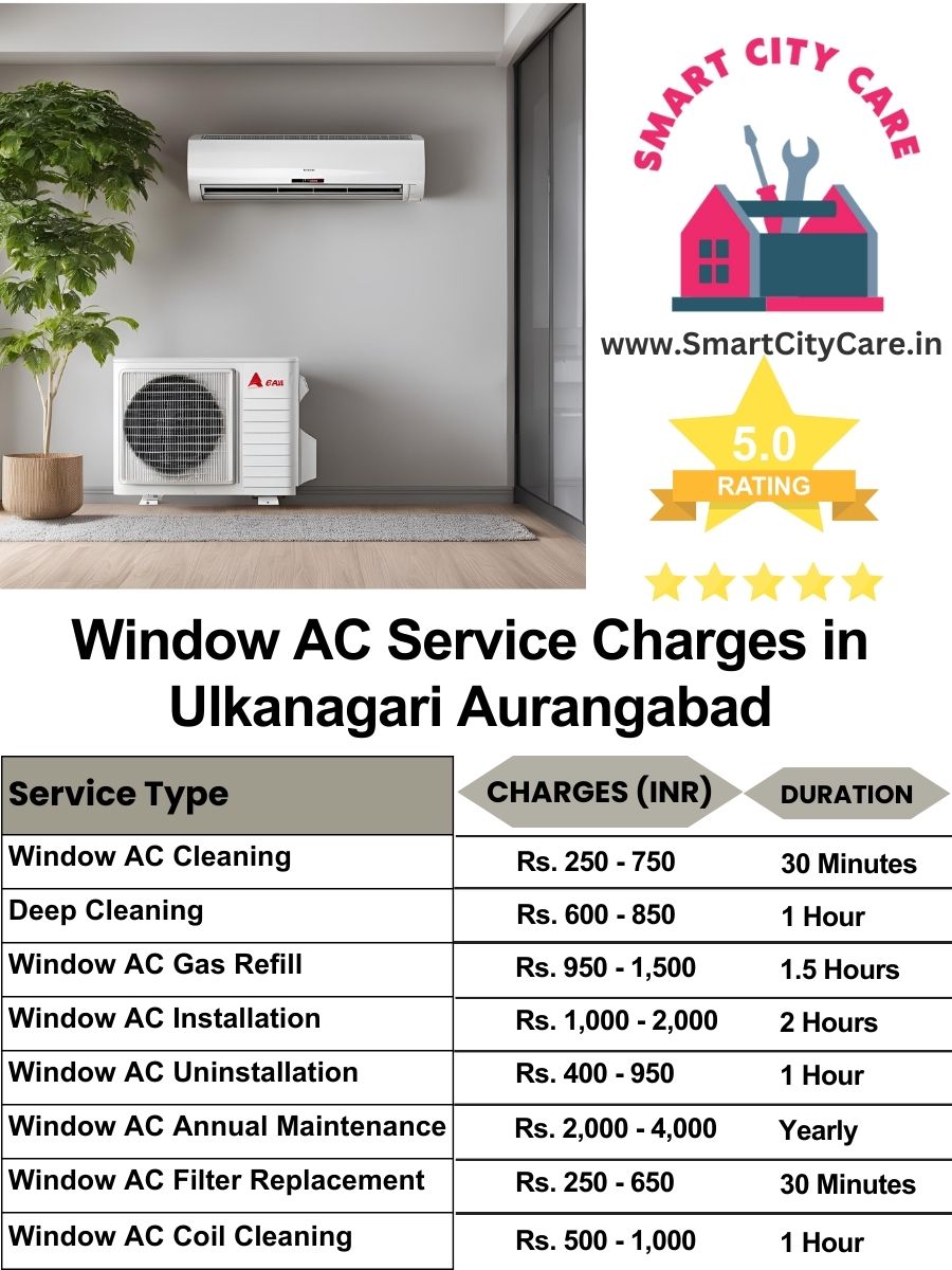 Window AC Service Charges list in Ulkanagari, Aurangabad