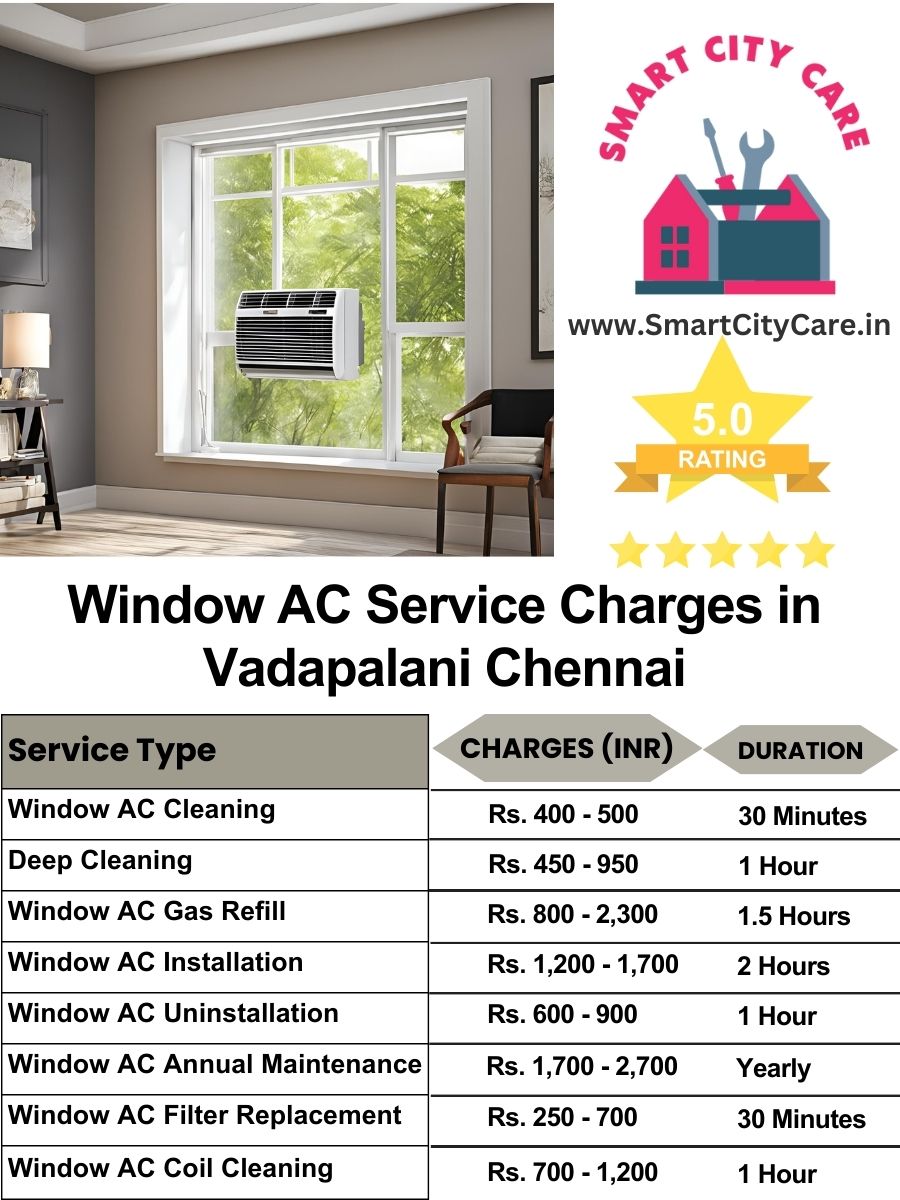 Window AC Service Charges list in  Vadapalani, Chennai