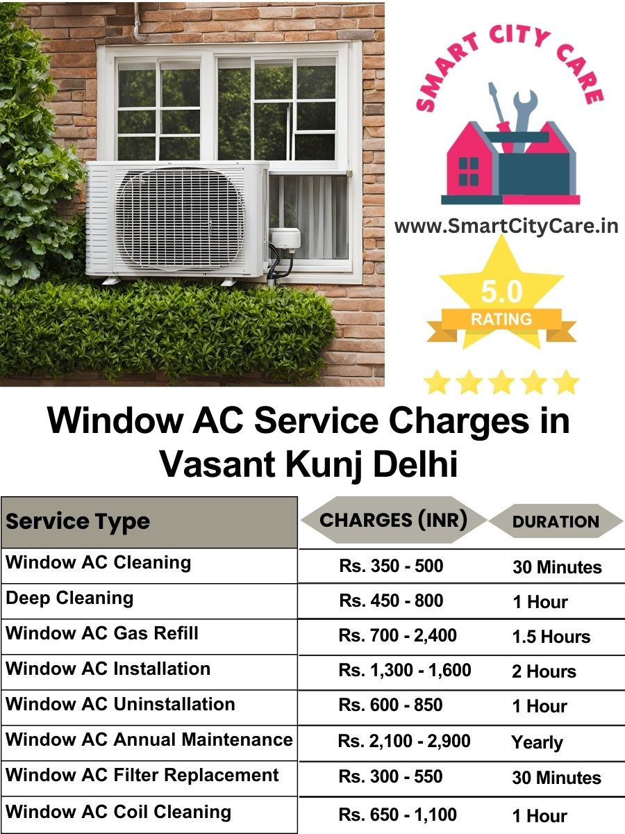 Window AC Service Charges list in  Vasant Kunj, Delhi