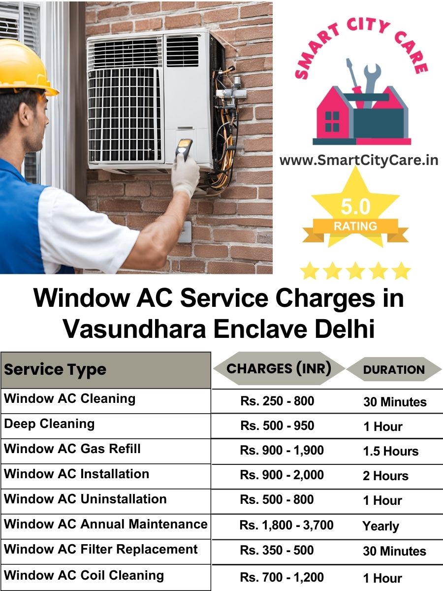 Window AC Service Charges list in  Vasundhara Enclave, Delhi