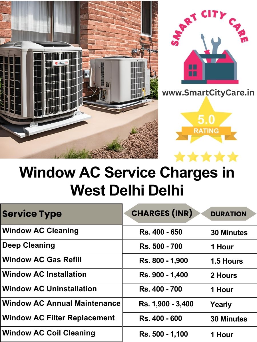 Window AC Service Charges list in  West Delhi, Delhi