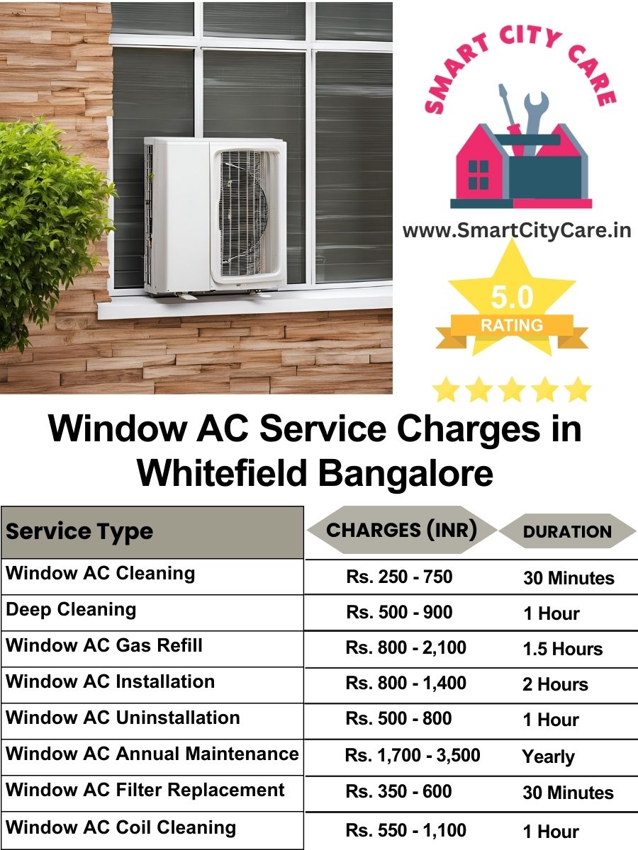 Window AC Service Charges list in  Whitefield, Bangalore