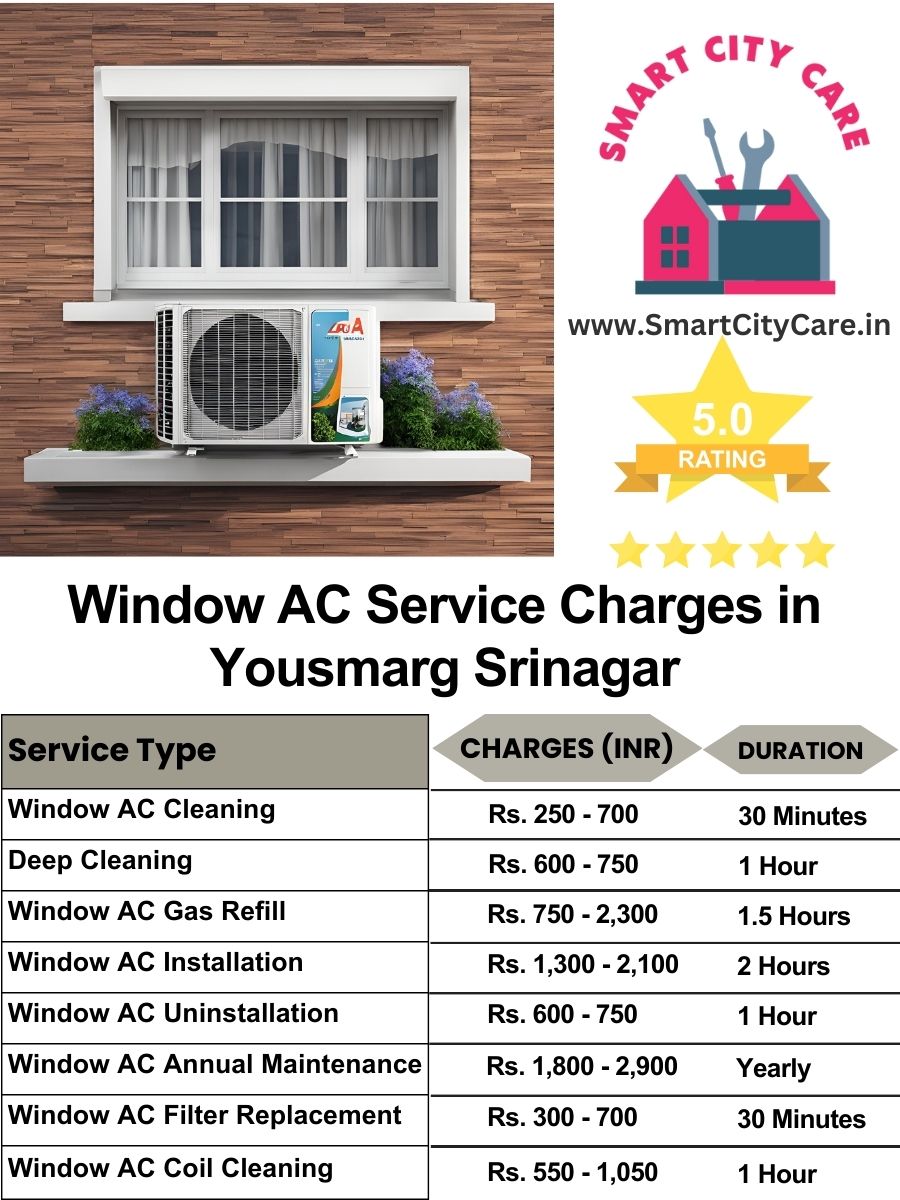 Window AC Service Charges list in  Yousmarg, Srinagar