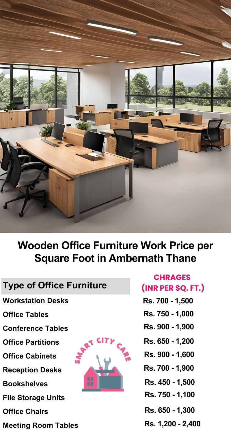 Wooden Office Furniture Work cost per Square Foot in Ambernath,Thane