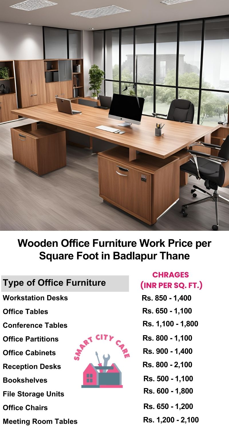 Wooden Office Furniture Work cost per Square Foot in Badlapur,Thane