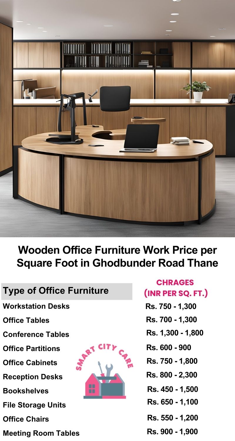 Wooden Office Furniture Work cost per Square Foot in Ghodbunder Road,Thane