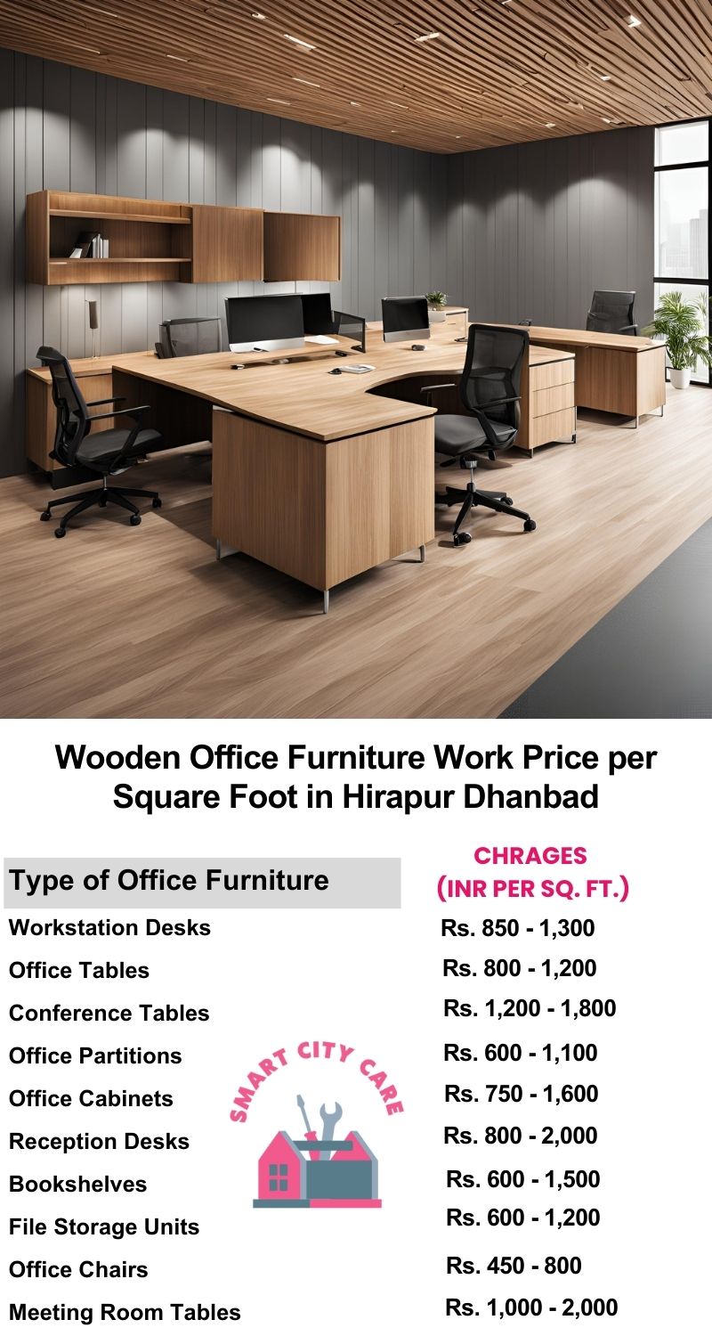 Wooden Office Furniture Work cost per Square Foot in Hirapur,Dhanbad