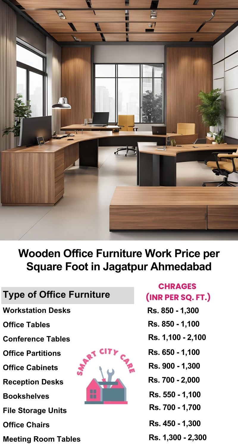 Wooden Office Furniture Work cost per Square Foot in Jagatpur,Ahmedabad