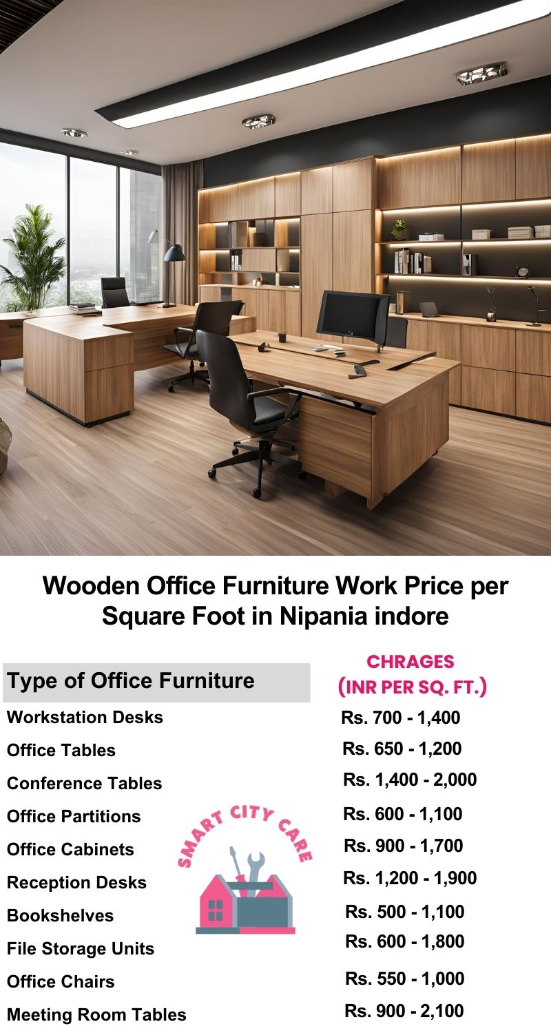 Wooden Office Furniture Work cost per Square Foot in Nipania,Indore