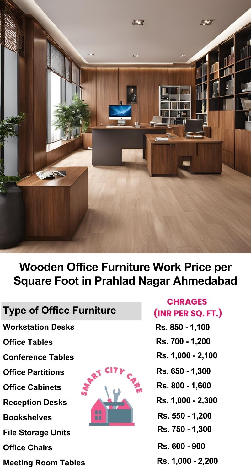 Wooden Office Furniture Work cost per Square Foot in Prahlad Nagar,Ahmedabad