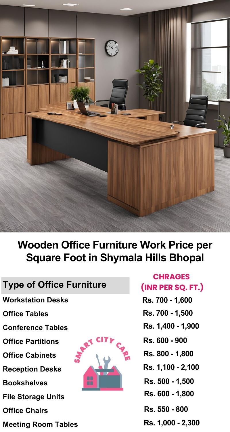 Wooden Office Furniture Work cost per Square Foot in Shymala Hills,Bhopal